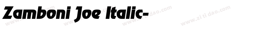 Zamboni Joe Italic字体转换